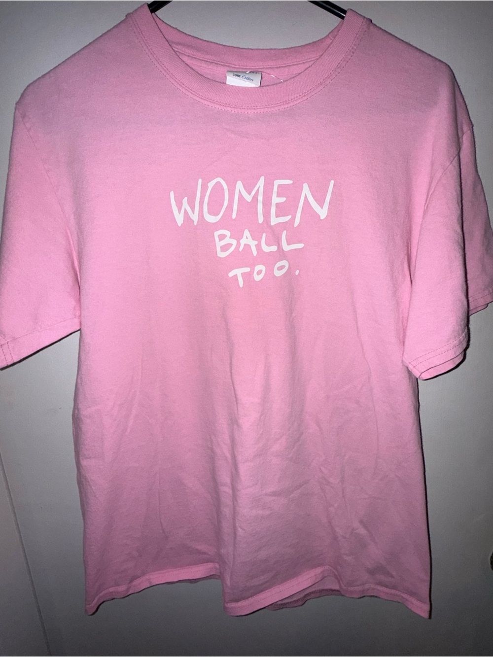 Port and Company Pink 'WOMEN BALL TOO.' Graphic Tee